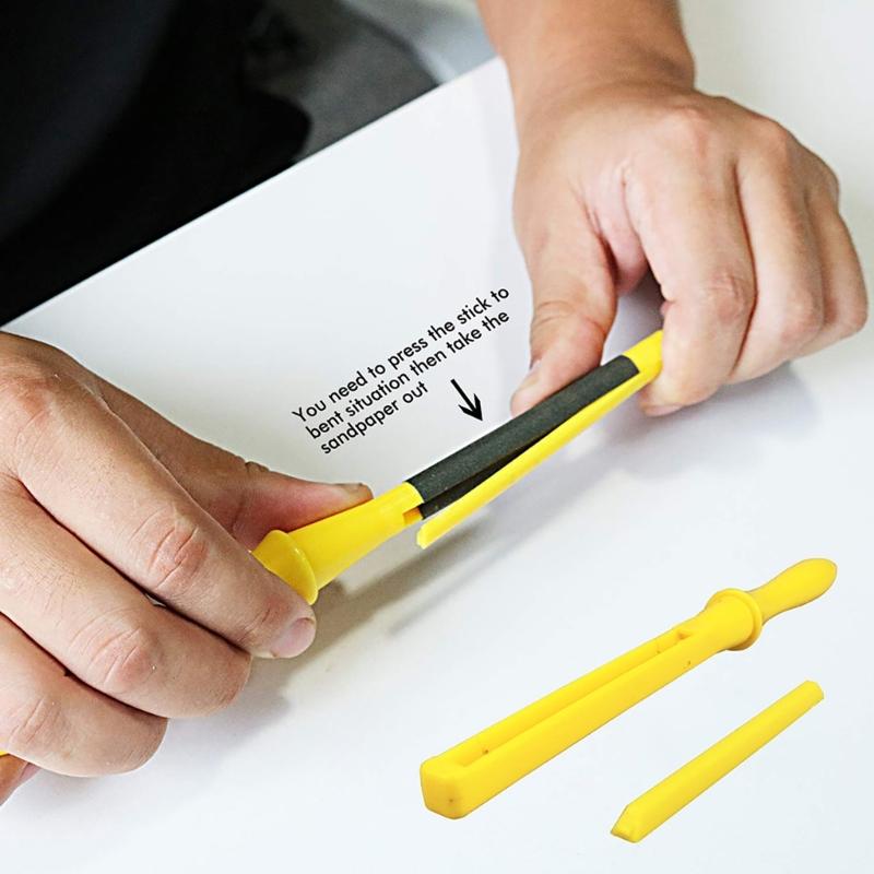 4Pcs Polishing Sandpaper Kits Sandpaper Flat File Wood Rasp File Set Sanding Paper Sand Tool with Plastic Stick