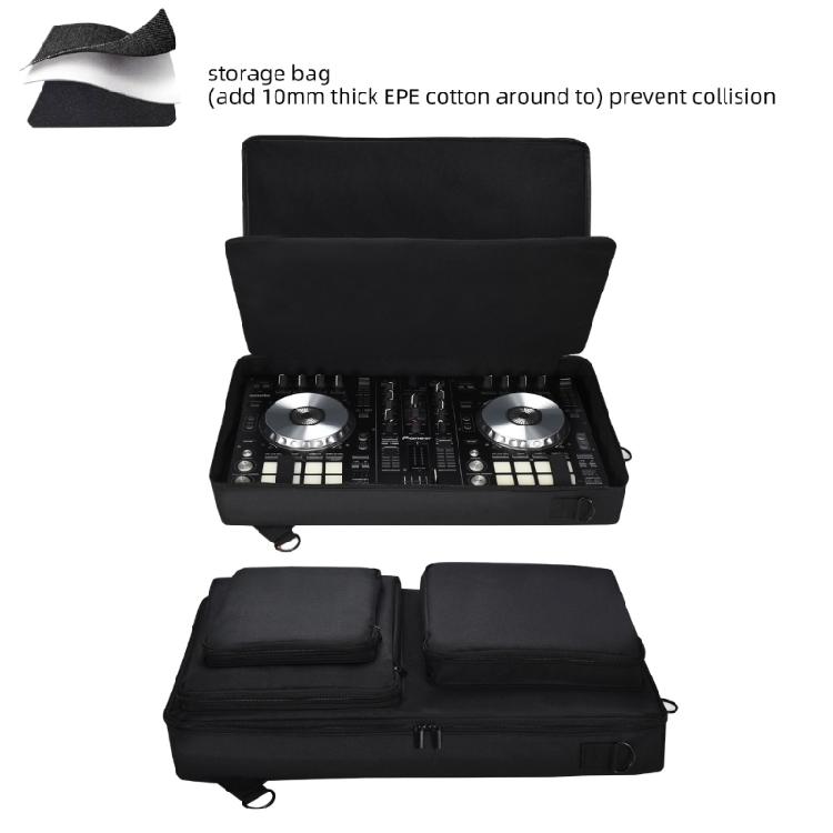 DJ Disc Player Controller Storage Bag Padded Compartment with Individual Pockets