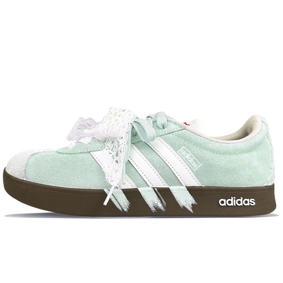 

Adidas VL COURT 2.0 Cushioning Abrasion Resistant Low top Skateboard Shoes Unisex White Green HQ1802(Team401-) 40
