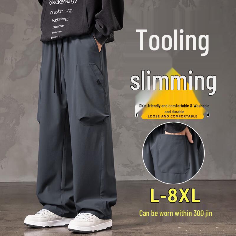 

Men s Thick Loose Fit Straight Leg Casual Workwear Trousers L