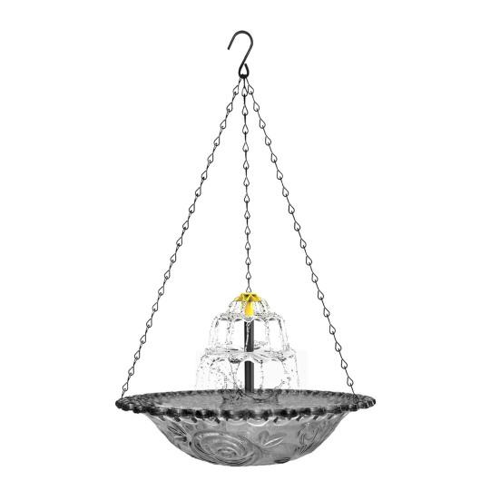 Cascade Fountain Bird Bath 3 Tiers Solar Fountain Birdbath Hanging Hummingbird Bath Bowl for Birds to Drink And Rest Outdoor Garden Patio Decor