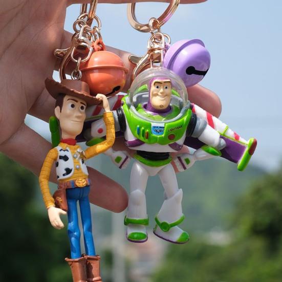Keychain Pendant, Woody Buzz Lightyear Car Air Freshener, Aromatherapy Vent Clip Car Accessory for Toy Fan Gift
