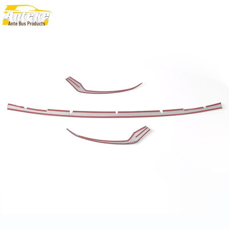 Decorative Front Bumper Trim for 2022 Fengguang 580: Front Lip, Center Grille Bright Strip Sticker