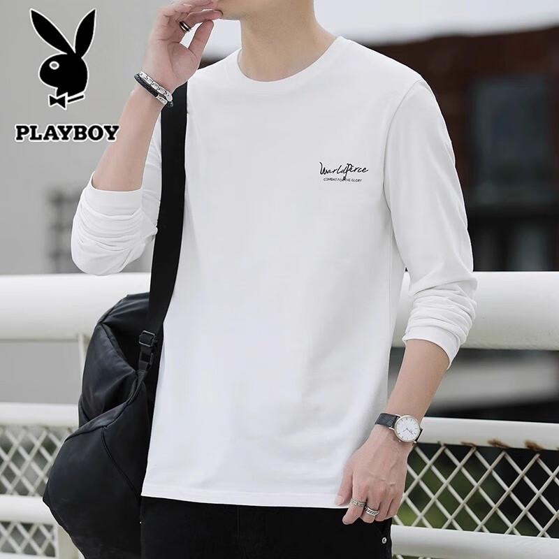 PLAYBOY Men's Pure Cotton Long Sleeve T-Shirt