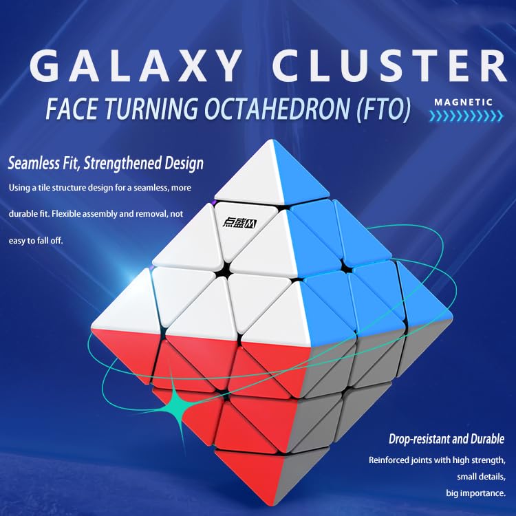 Bucubke DianSheng FTO M Octahedron Face-Turning Magnetic Cube with Magnet, Black Core ...