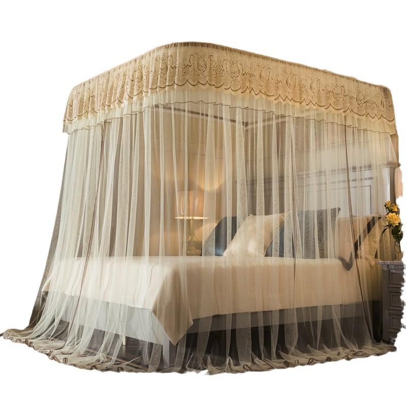 2025 Liftable Princess Style Three-Door U-Shaped Mosquito Net Canopy, Floor-Standing One-Piece Design