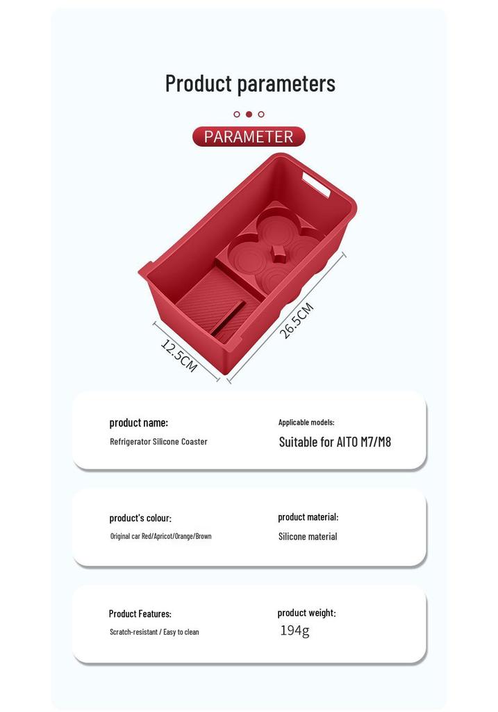 AITO M9/M8/M7 Refrigerator Silicone Mat Cup Holder Organizer Tray