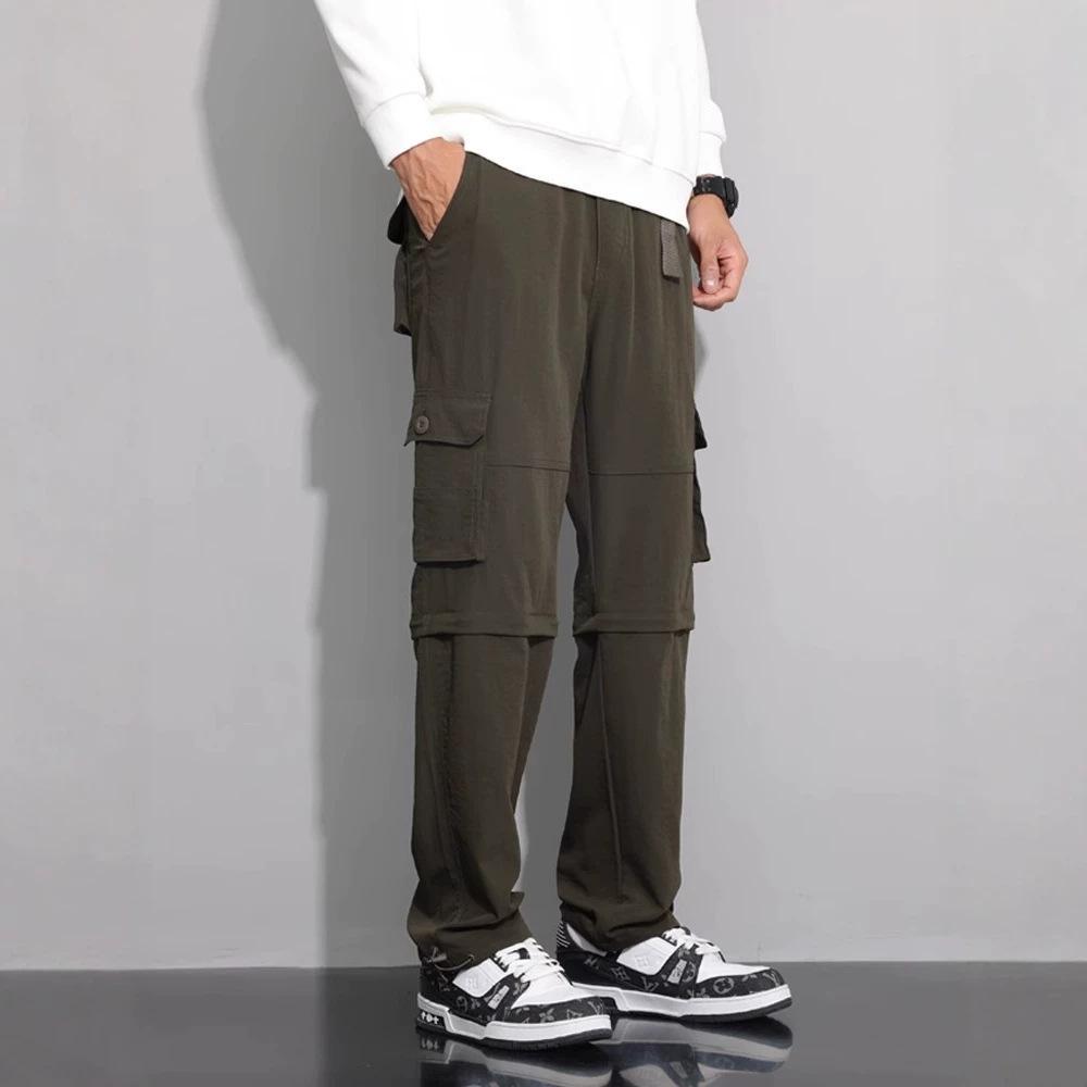 Overalls Men's Straight Quick-drying Large-size Men's Pants Loose Summer Thin Removable Summer Outdoor Charging Pants