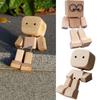 Swaying Wooden Man Figurine Car Ornament - Hand Carved with Magnetic Base, Head Shaking Stress Reliever for Dashboard & Desk, Cr
