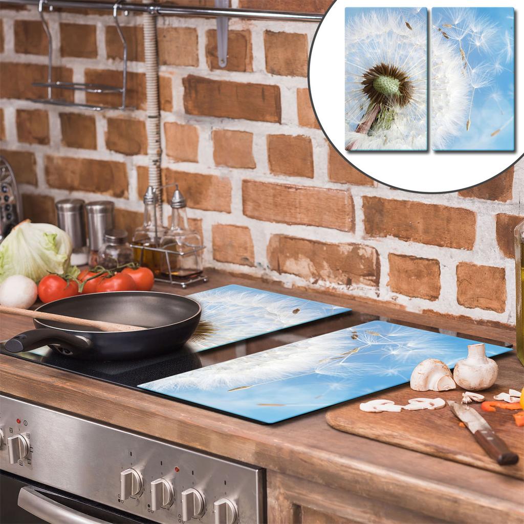 GLASS CUTTING BOARD 2x 30x52 FLOWER