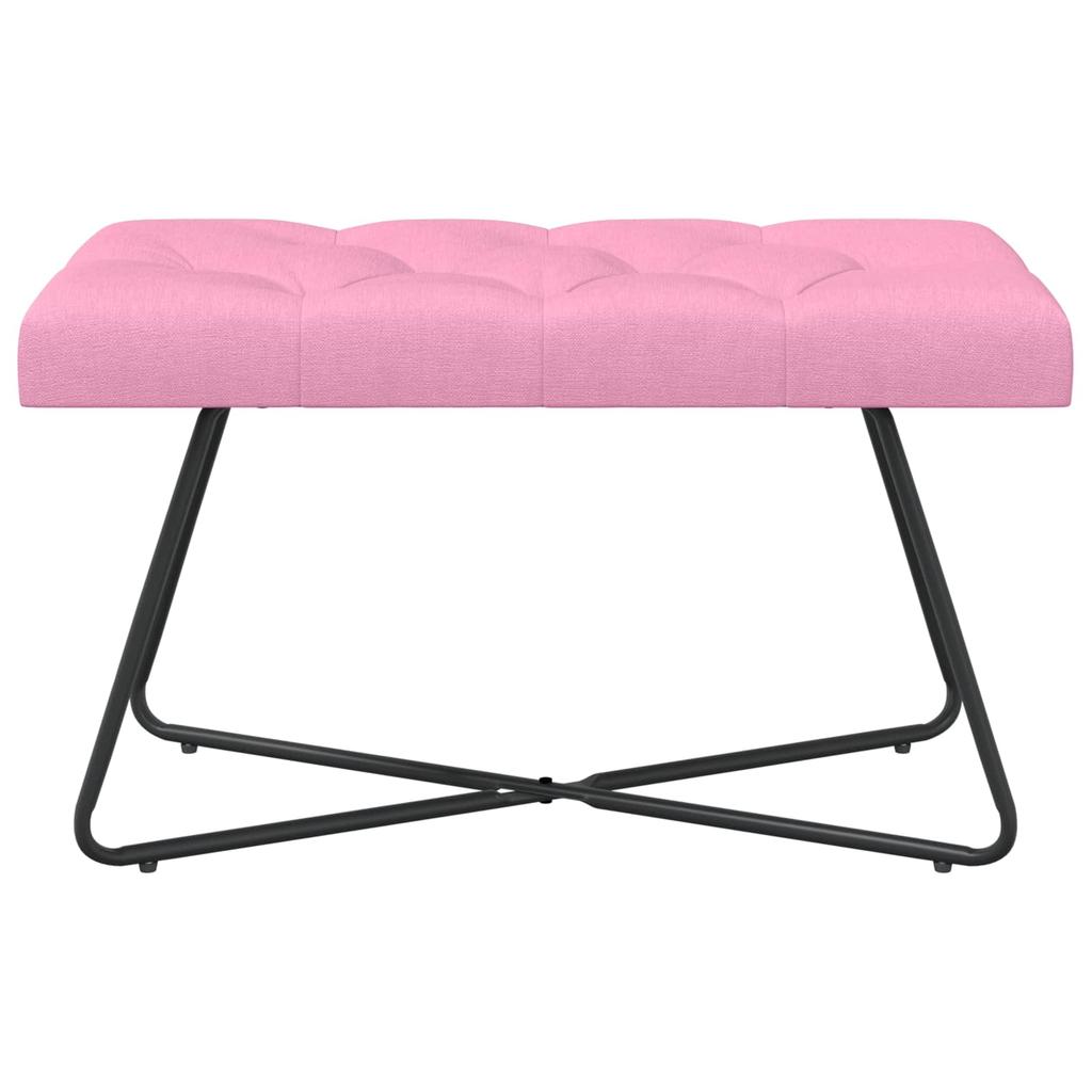 Bench with Button Tufting Pink 80 x 40 x 46 cm Fabric