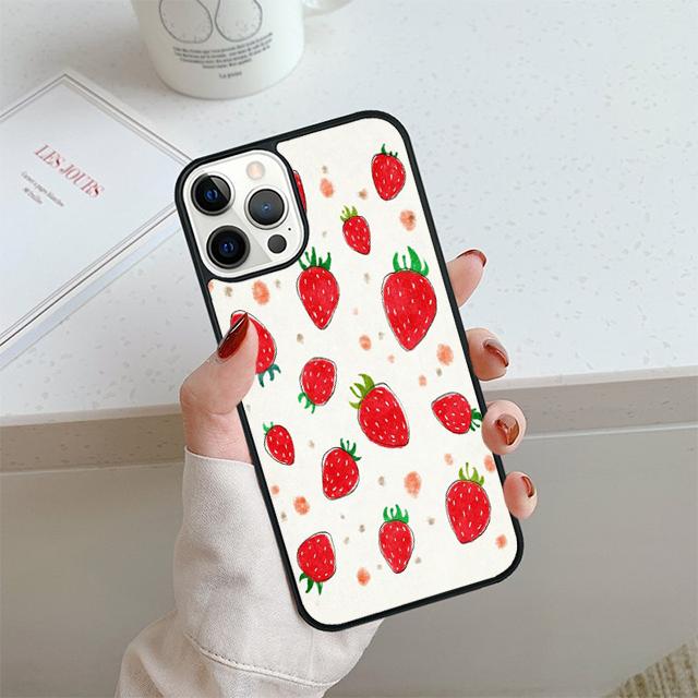 

Pink Cherries Cherry Strawberry Phone Case For Apple Pro Max 6S Plus For iPhone 17 Air 13 12 14 15 16 Cover iPhone 11