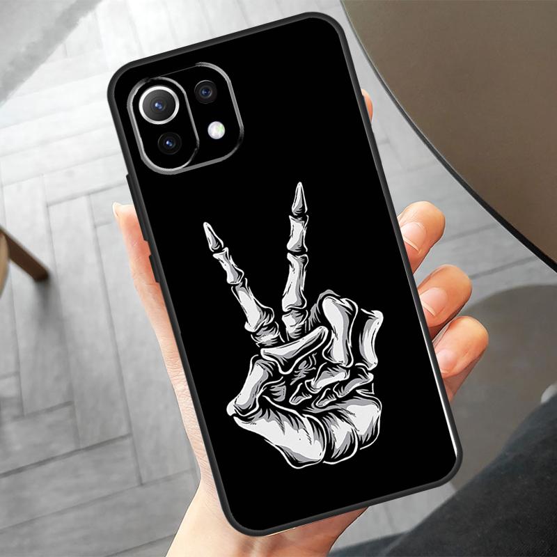 Skeleton Middle Finger Case For Xiaomi 17 15 14 Ultra 13T 14T 15T Pro POCO F8 Ultra X7 Pro X3 X5 X6 F5 F6 F7 Cover