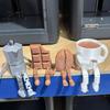 Fine Texture 3D Print Printed Articulated Coffee Cup Figure, Movable Joint Desk Statue, Cute Cafe Decoration Ornament Bean Ornament, Creative