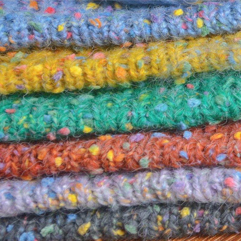 Ręcznie robiony pleciony tęczowy fasolka cukrowa moherowy nić do szalika DIY, domowa torba sweter czapka, ręcznie mieszana włóczka kłębek szydełkowanie 50g
