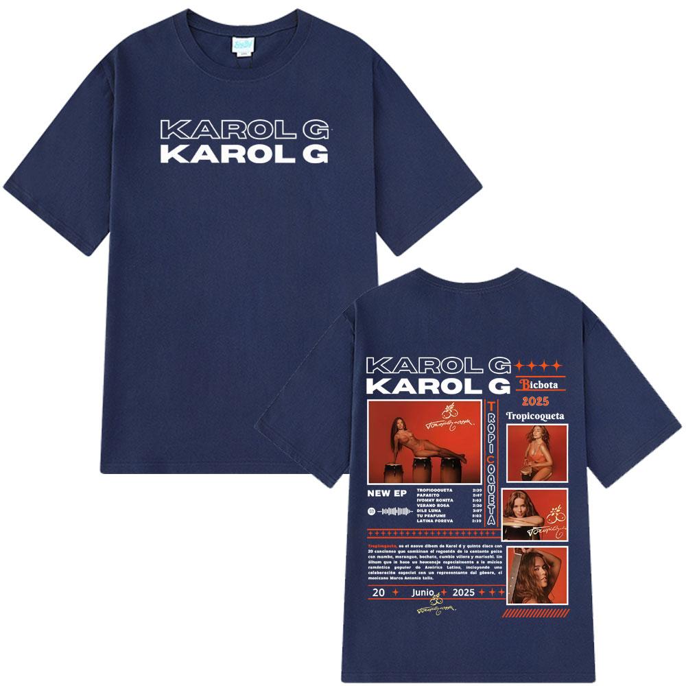 Singer Karol G Tropicoqueta 2026 Album Tshirt Unisexs Women Clothing Fashion Hip Hop Tshirts Summer Cotton Short Sleeve T Shirt