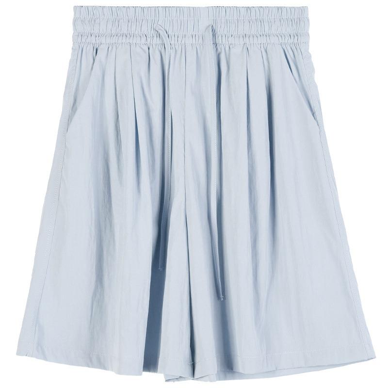 Ice Silk Yamamoto Shorts Women's Summer Thin New High Waist Outside Casual Wide Leg Pants Sports