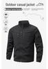 Men's Plus Size Windproof Outdoor Jacket - Spring/Autumn, Thin, Loose, Casual Stand-up Collar