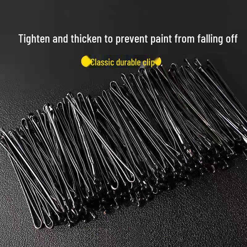 Black U-Shaped Steel Hair Clip for Buns - Women's Hair Accessory