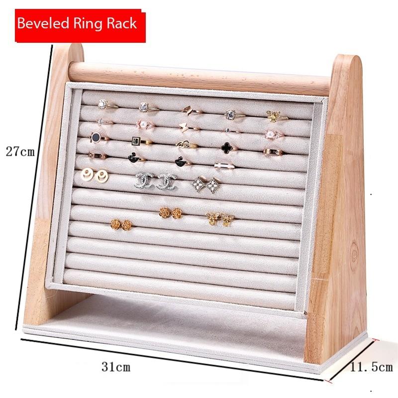 Beveled Ring Display Rack Ring Earrings Holder Earing Card Storage Jewelry Organizer Display Prop Jewelry Boxes and Packaging