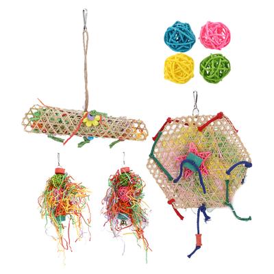 Bird Chewing Toys Bird Colorful Foraging Shredder Toy with Swing for Small Medium Parrots