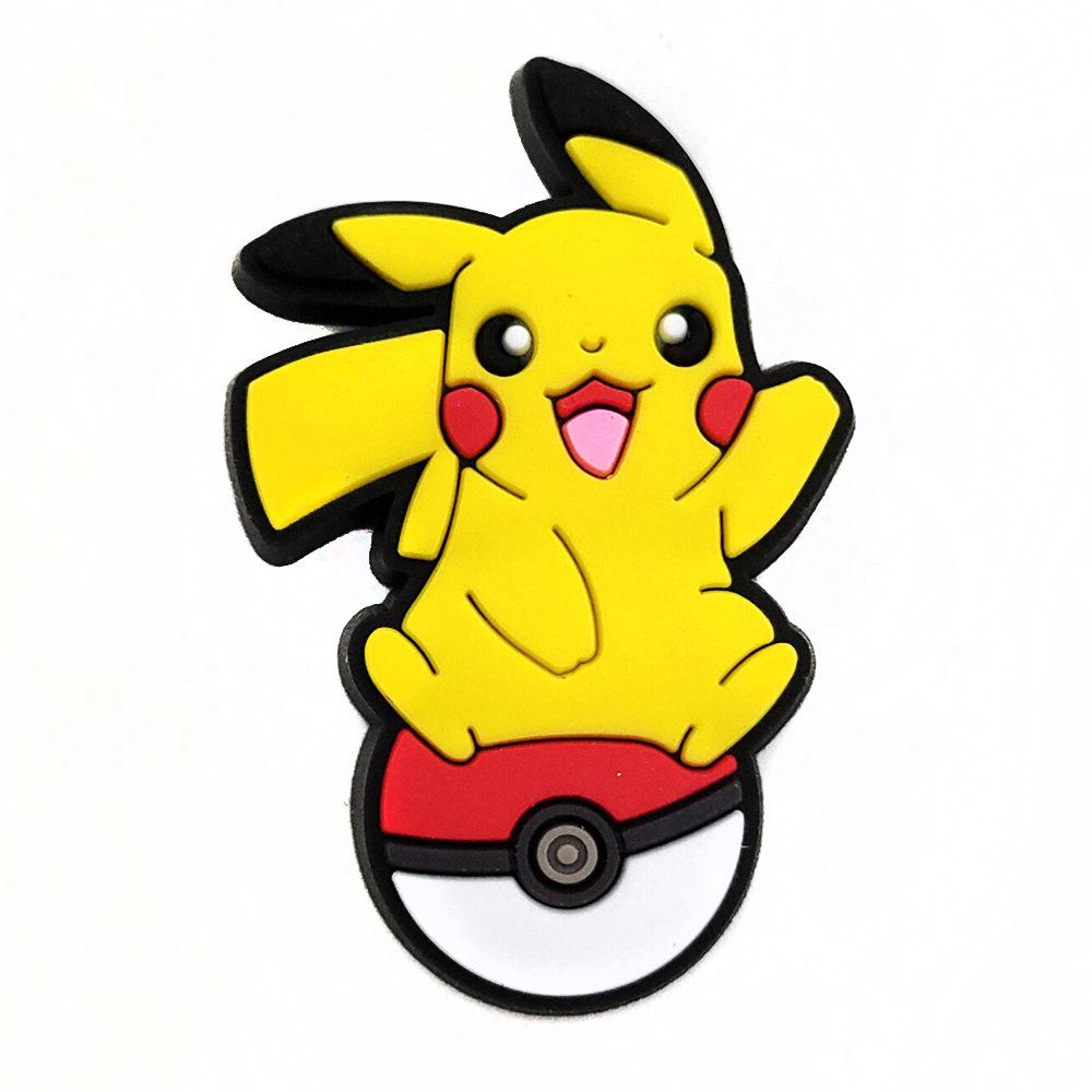 Cartoon Pokemon Pikachu Clogs mit Blumenschnallen - Weiche Gummi-Schuhaccessoires