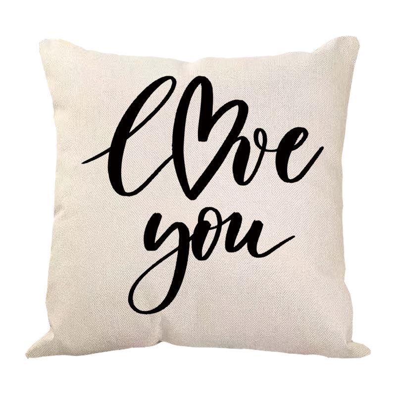 New Valentine's Day Love Letter Pattern Pillow Cover Sofa Pillow Cover