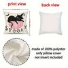 1pc Pink Halloween Cushion Cover Cute Cat Pumpkin Printed Washable Cover Halloween Themed Party Living Room Bedroom Decoration