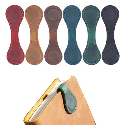 Magnetic Leather Bookmark Double-Sided Magnetic Buckle Magnet Clip Notebook Book Markers Page Divider Staionery Supplies