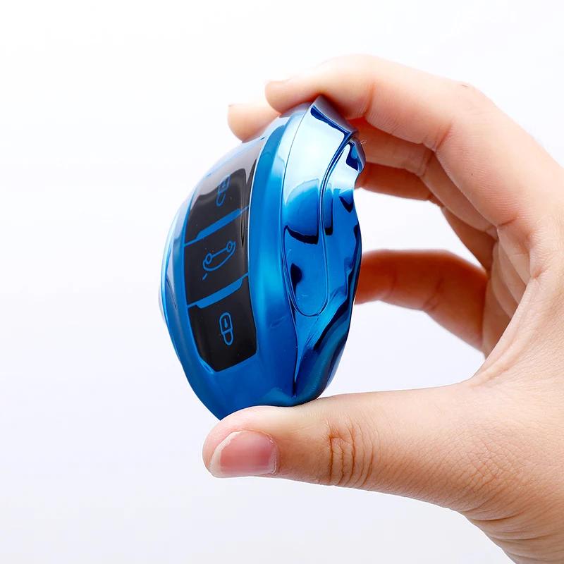 Car Smart Key Cover Case Bag Shell Holder Keychain for Peugeot 308 408 508 2008 3008 4008 5008 Citroen C4 C4L C6 C3-XR Protector