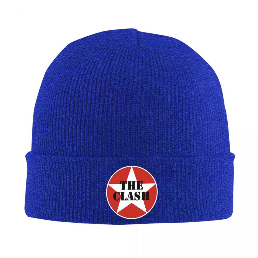Rock Band Clash Logo Warm Knitted Cap Winter Knit Bonnet Hat Skullies Beanies Hip Hop Caps for Unisex