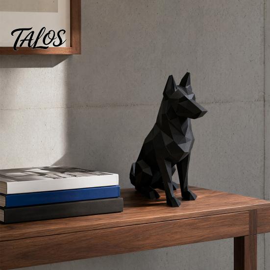 3D Printed Geometric Shepherd Dog Ornament, Minimalist Dog Sculpture for Nordic Light Luxury Home Decor, Entry Desk TV Cabinet Accent Gift