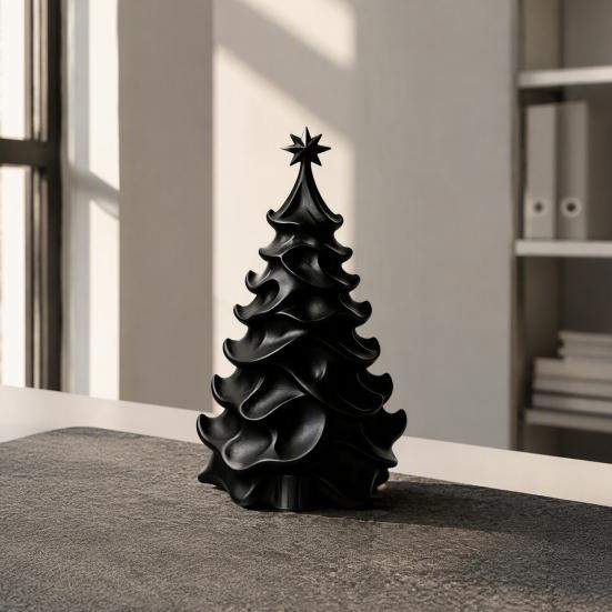 Office Desk Accessories 3D Printed Christmas Tree Ornament, Modern Minimalist Tabletop Decor Seasonal Showcase Display for Home Display, Festive