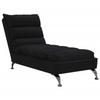 VidaXL Chaise longue avec coussins noir tissu, chaise de canapé longue, chaise longue de chambre, chaise de canapé longue 379470