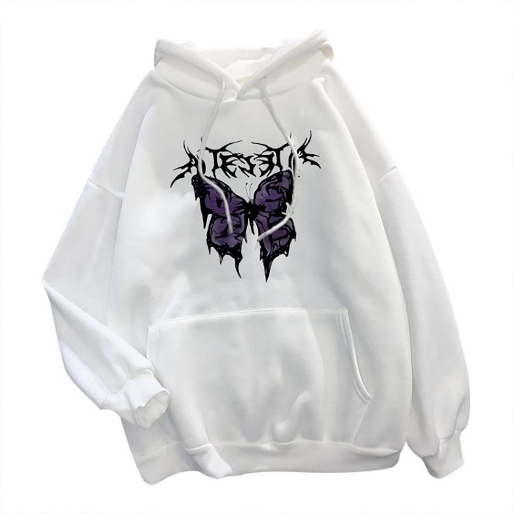 Women's Fashion Casual Printed Hooded Sweatshirt Long Sleeve Tops