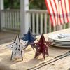 Wooden Independence Day Ornament, 3D Spliced Stars Red White Blue Patriotic Decoration, Fourth of July Decoration
