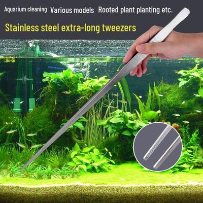 Conjunto de Paisagismo para Aquário Palácio Longxiang: Pinças de Aço Inoxidável, Pinças de Alimentação e Tesouras Onduladas para Plantas Aquáticas em Aquários