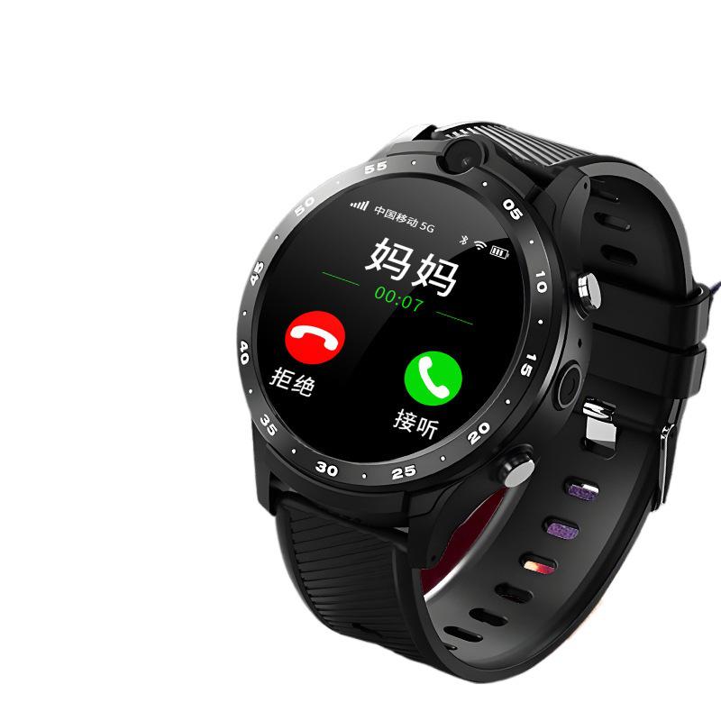 Android 5G Smartwatch with Round Dial, Insertable SIM, WiFi, Multifunctional, Black.