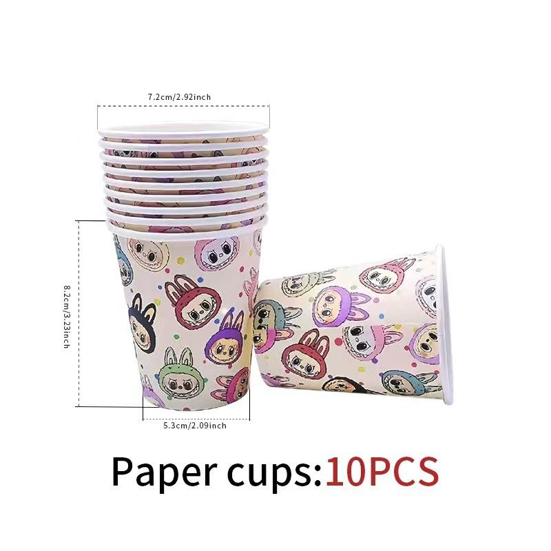 New super cute birthday tableware party theme disposable paper plate tissue paper cup tablecloth flag cross