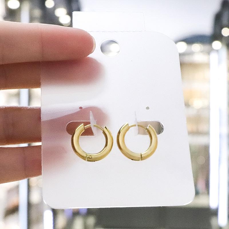 Fashionable Real Gold Electroplated Circle Earrings for Women's Simple Twisted Earrings Temperament High-end and Versatile Earrings