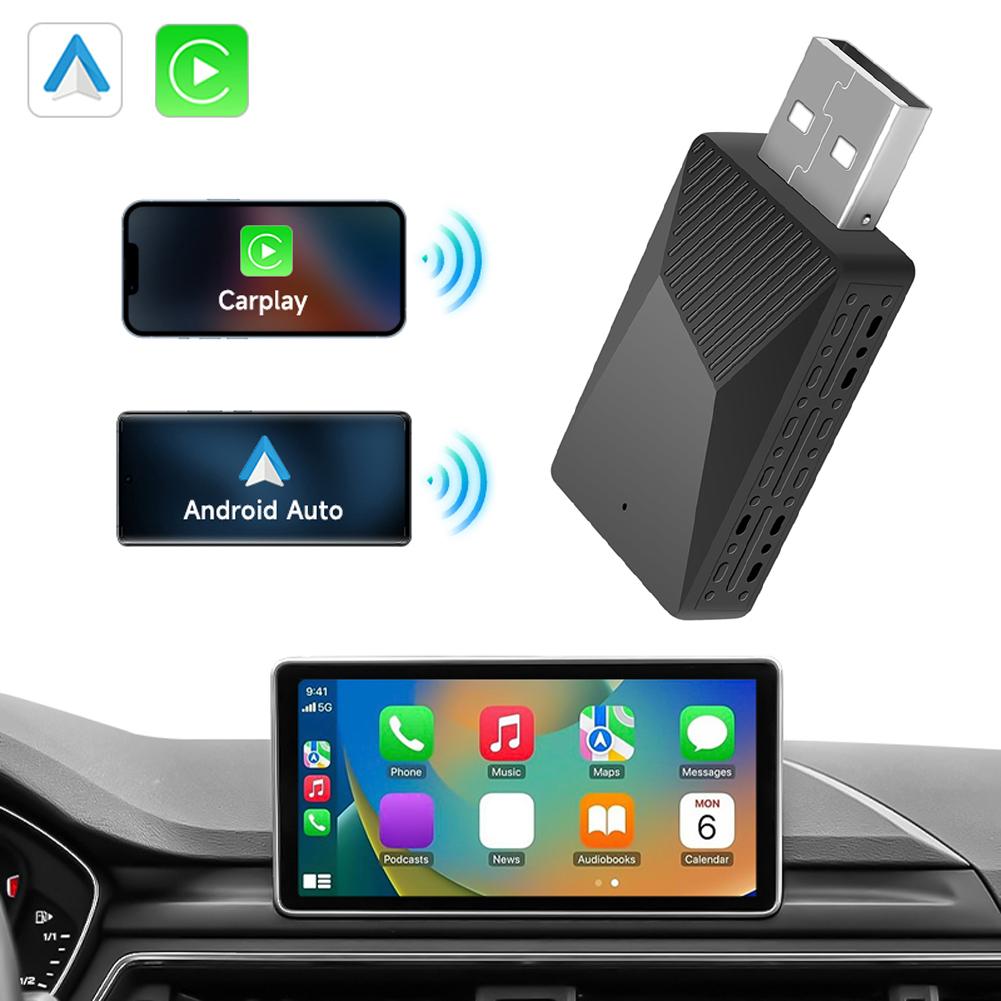 Wired to Wireless 2 in 1 Box CarPlay Android auto Adapter for OEM Car Stereo Plug and Play Smart Link Fast Connect Universal