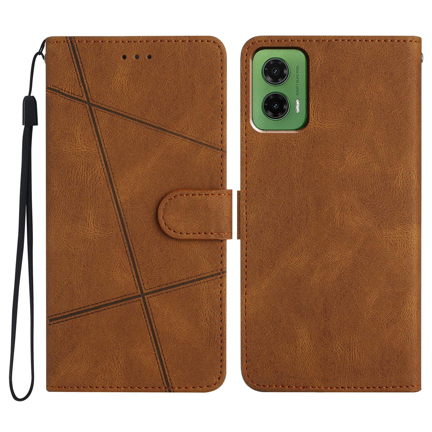 

For Motorola Moto G35 5G Case Crazy Horse Texture PU Leather Wallet Stand Phone Cover E