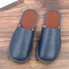 Closed-Toe Cowhide Slippers with Thickened Non-Slip Sole for All Seasons