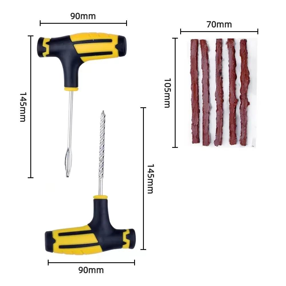 Car Tire Repair Tool Tire Repair Kit Studding Tool Set Auto Bike Tubeless Tire Tyre Puncture Plug Garage Tools with Rubber Strip