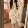 Cute Bear Pajamas Women's Summer Short-sleeved Shorts Crew Neck Set, Student Dormitory Can Wear Loungewear Two-piece Set