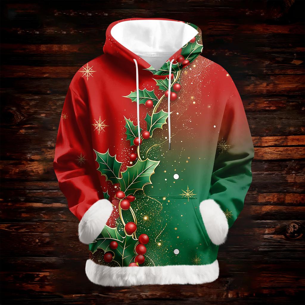 Women's Casual Fashion Print Long Sleeve Hooded Sweatshirt Top