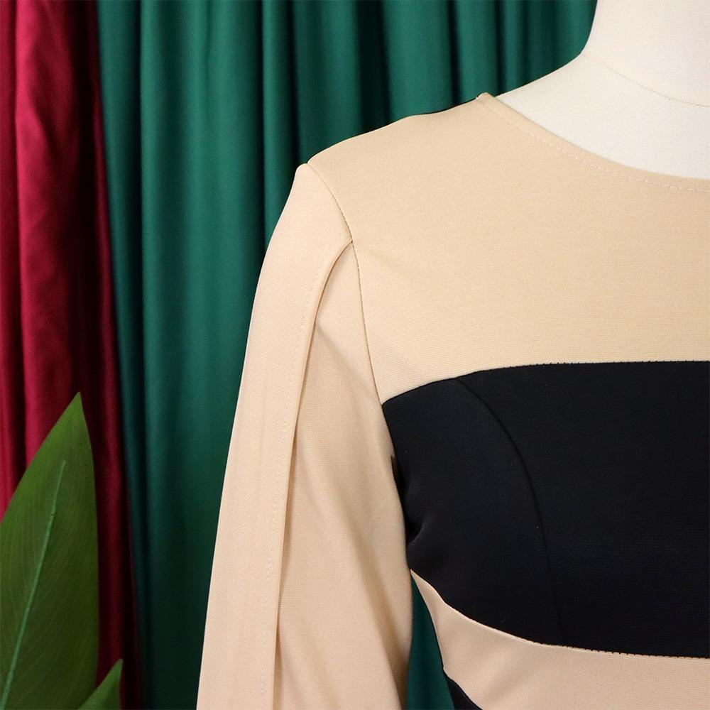 Rochie de femei de mărime mare, la modă de primăvară, cu design de șold și mâneci cinci sferturi, pentru un aspect elegant