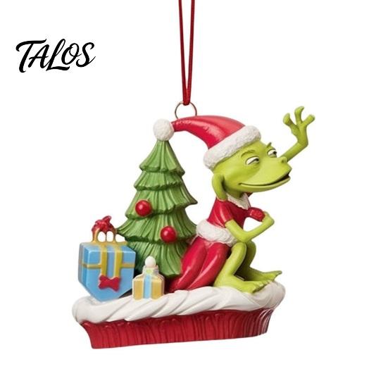 Christmas Tree Hanging Ornaments Green Elf Ornament, Flat Acrylic Pendant Decorations for Car Rearview Mirror Backpack, Festive Holiday Unique