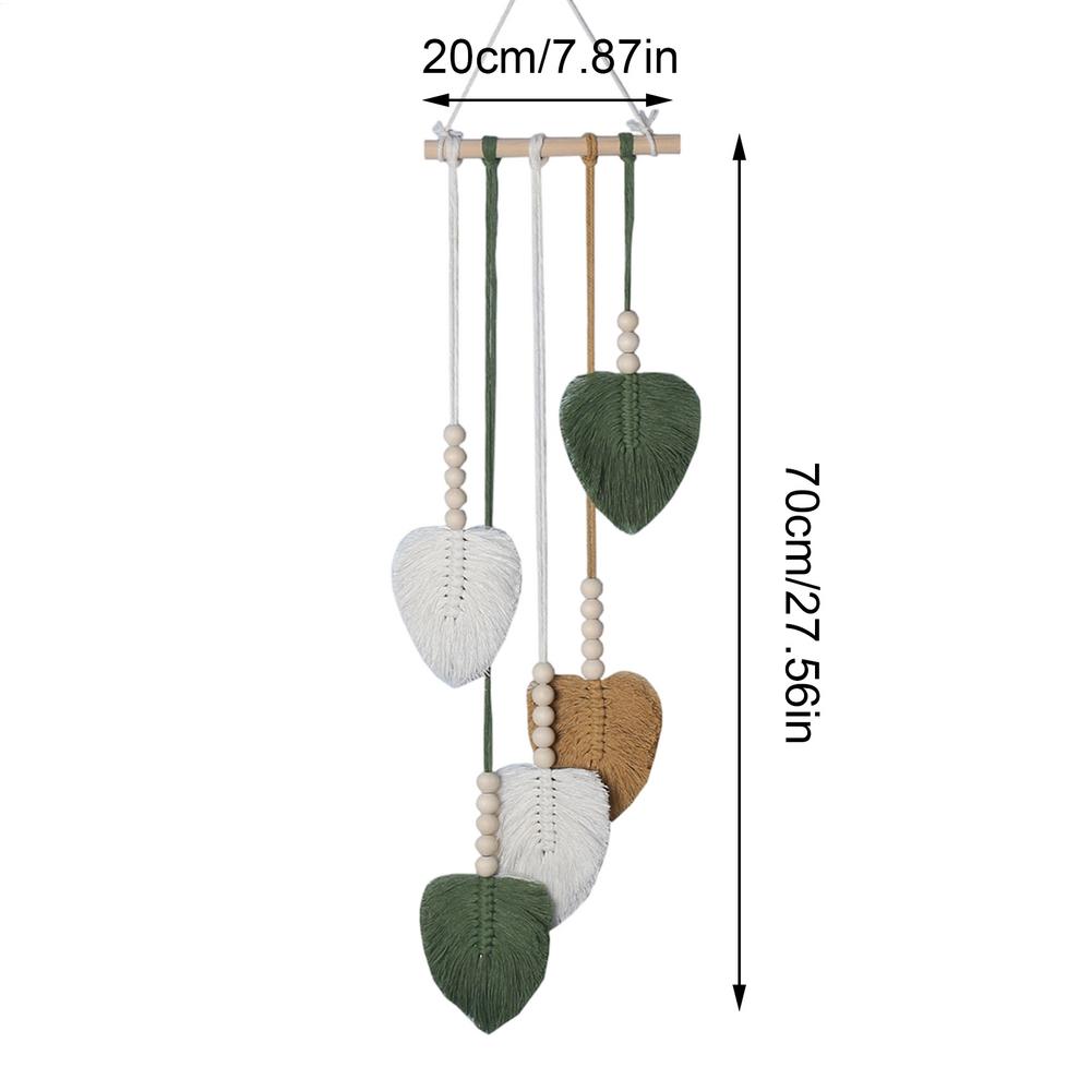 Macrame Tapestry Macrame Leaves Woven Tapestry Wall Hanging Decor for Living Room Bedroom Boho Wall Art Boho Home Decor