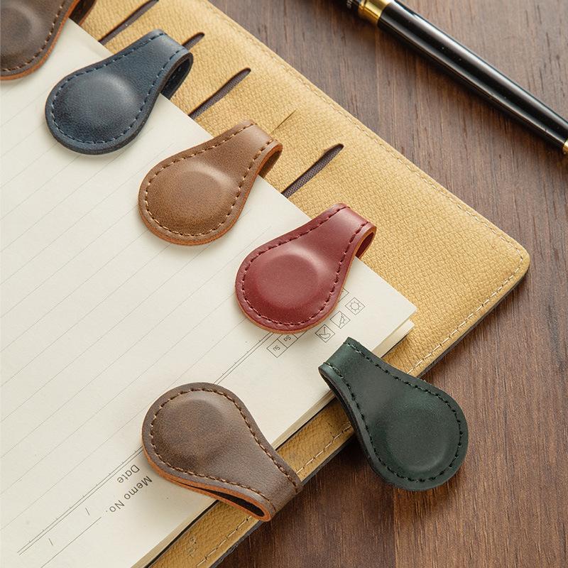 1pcs Magnetic Bookmark Double-Sided Magnetic Reading Bookmark Multifunctional Leather Bookmark Book Accessories